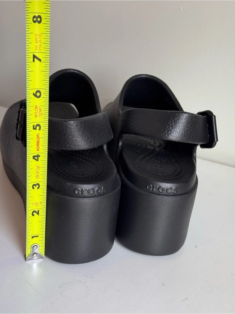 NEW CROCS Dylan Platform Slide Wedge Black Adjustable Sling Back Open Toe W8